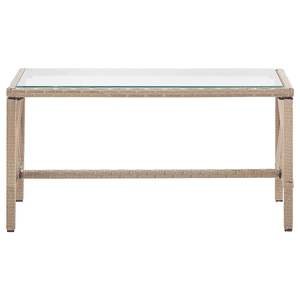 Ensemble de patio 4 pièces en poly rotin beige avec coussins pour les loisirs de jardin - Product Image 6