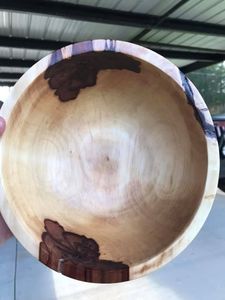 Bol artisanal en bois naturel et résine, bol de luxe fait main en bois grainé, bol décoratif en bois massif et époxy - Product Image 3