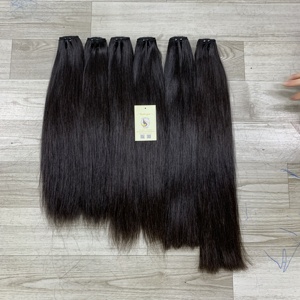 Extensions de cheveux naturels lisses noirs de qualité supérieure, vente chaude, mèches de cheveux vierges humains du Vietnam, directement de l'usine - Product Image 5