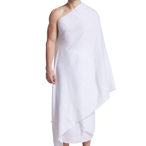 Toallas Ihram Blancas Elegantes de Jacquard, Transpirables y de Secado Rápido para Hombre, Suaves y Ligeras para Uso en Verano, Esenciales para Umrah y Hajj - Product Image 1