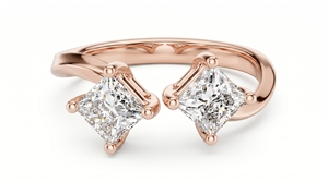 Anillo de Diamantes Corte Princesa para Mujer, Estilo Clásico de Compromiso, Diamantes Cultivados en Laboratorio - Product Image 2
