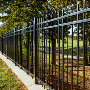 Pannello di recinzione decorativo nero YC in acciaio zincato per esterni, con design a punta a lancia, per giardino - Product Image 1