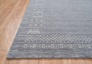 Alfombra Gabbeh de Lana Gris, Alfombra Tribal Tejida a Mano, Alfombra de Gran Tamaño Personalizada, Alfombra para Piso, Decoración Acogedora para el Hogar 3021 - Product Image 4