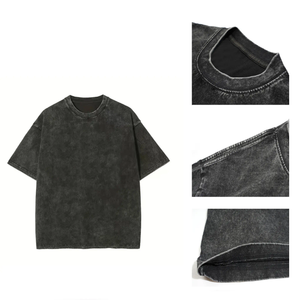 T-shirts délavés à l'acide tendance, design complet, en gros, faible MOQ, meilleure qualité, pour hommes, service OEM - Product Image 3