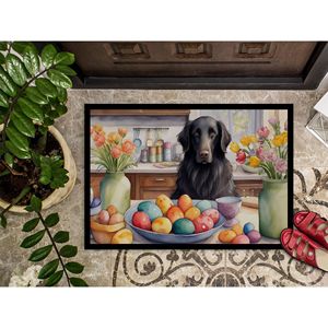 Nouveau paillasson extérieur et intérieur 18H X 27W antidérapant lavable à poils bas avec tapis d'entrée décoratif Retriever à revêtement plat de Pâques - Product Image 3