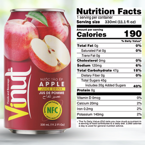 Bebida de zumo de manzana al mejor precio al por mayor, 330ml (11,1 floz), diseño y muestra gratis de fábrica de Vietnam, etiqueta privada, (OEM,ODM) - Product Image 2