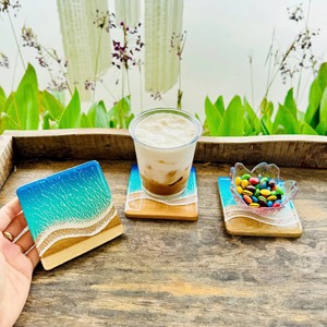 NEHA ENTERPRISES Handmade Wood Resin <b>Coaster</b> Set Luxury Epoxy River <b>Drink</b> <b>Coasters</b> for Home Decor and Dining Table - Product Image 5