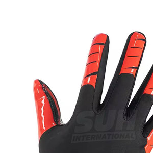 Gants de football américain en cuir pour usage professionnel, respirants, avec sangle de poignet réglable, ajustement facile, forte adhérence, antidérapants - Product Image 3