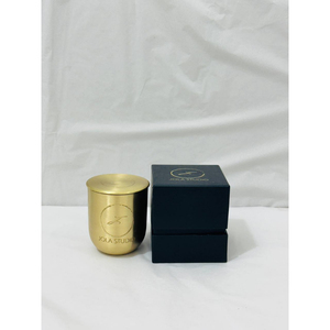 Gold Metal Candle Jar With Lid Brushed Brass Candle Container Custom Logo <b>Empty</b> Soy Wax Candle Holder For Home Decoration - Product Image 1