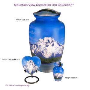โกศบรรจุอัฐิแบบอเมริกัน สีขาว ความจุ 200 คิวบิกอินช์ พร้อมภาพวิวภูเขาอันงดงาม แสดงความรำลึกถึงผู้ที่คุณรัก - Product Image 5