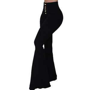 Pantalon évasé décontracté pour femme, taille élastique, respirant, avec logo personnalisé de haute qualité - Product Image 4