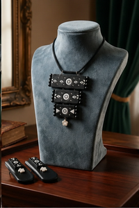 Présentoir de bijoux en velours poli, buste de présentation pour colliers et pendentifs, support de mannequin, vitrine de comptoir, décoration, conception personnalisée - Product Image 2