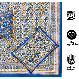 Juego de Sábanas Florales de Algodón 100% Estampadas a Mano en Jaipur, Tamaño King, Suaves para la Piel, Tintes No Tóxicos, Súper Suaves y Duraderas, Venta al Por Mayor - Product Image 1