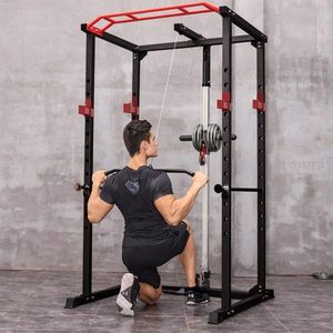 1000 Pound Capacity Power Cage Squat Rack Stands Multi-Function Gym Equipment for Olympic Exercise Squats for Olympic Weight - Product Image 5