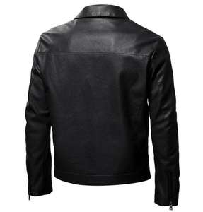 Nouvelle veste en cuir décontractée pour homme, fermeture éclair, style motard avec poches, nouveau design - Product Image 2