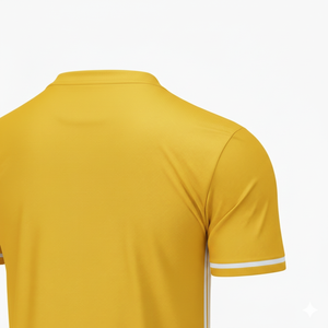 Camiseta de Fútbol Amarilla de Manga Corta para Hombre, Cuello en V, Absorbe la Humedad, Diseño a Rayas de Poliéster, Ropa Deportiva para Todas las Temporadas - Product Image 5