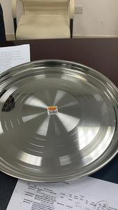 Stainless Steel Modern Round Dinner Plate <b>Mirror</b> Polished Eco-Friendly Durable Raised Rim Dishwasher Safe Serving Dish - Product Image 2