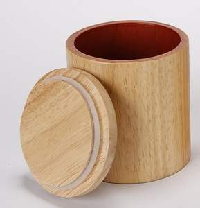 Recipiente de madera con tapa para guardar frutas secas, nueces, galletas, bizcochos y bocadillos de cocina. - Product Image 6