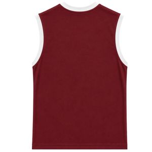 Maroon And <b>White</b> Sleeveless Tank Top With Deer Graphic Print <b>Men</b> Custom Cotton <b>Vest</b> Round Neck Summer Casual Streetwear Fashion - Product Image 2