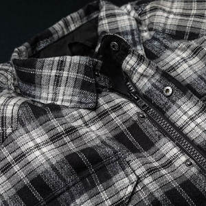 Camisa de Motociclista de Franela Extra Suave a Cuadros, Elegante para Todas las Temporadas, Ropa de Carreras de Motos y Autos, Poliéster/Algodón, Impermeable y Resistente al Viento - Product Image 5