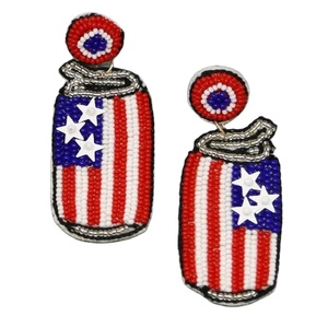 Boucles d'oreilles en conserve patriotiques de broderie perlée de travail manuel élégant Fancy Premium High Quality Exclusive & Designer Beautiful For Girl - Product Image 1