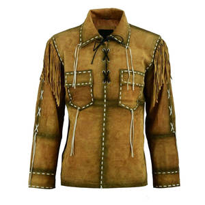 Custom Logo & Size Breathable Winter Western <b>Leather</b> Wear for Men Fringe Casual Loose Comfortable <b>Suede</b> <b>Jacket</b> - Product Image 3