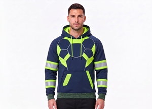 custom <b>reflective</b> safety hoodie men grey royal blue camo tape fleece pullover hooded sweatshirt warm winter road workwear <b>top</b> - Product Image 5
