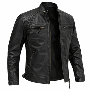 Veste en cuir véritable pour homme, nouvelle mode hiver, best-seller, service OEM, vente en gros, grande taille, respirante, écologique - Product Image 6