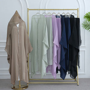 Abaya Modeste de Qualité Supérieure OEM pour Femmes, Robe Musulmane d'Été de Dubaï, Abaya Islamique pour Femmes, Abaya Ouverte avec Hijab Assorti - Product Image 3