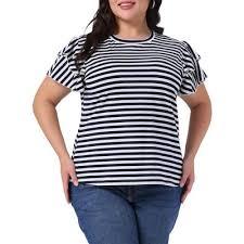 Plus Size <b>Patchwork</b> Wholesale New Hot- Selling Women's Casual Striped Long Sleeved T-shirt Breathable Anti-Pilling <b>Top</b> Clothing - Product Image 4