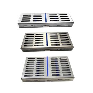 Yellow <b>Silicone</b> Rack Dental Sterilization Cassette Stainless Steel Surgical <b>Tool</b> Organizer Box for Clinic Use - Product Image 5