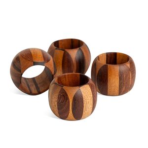 Anillo para servilletas de madera hecho a mano, accesorio decorativo y elegante para mesa, soporte de comedor reutilizable, rústico, natural y duradero - Product Image 6