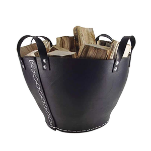 Panier à bûches en caoutchouc recyclé au meilleur prix, avec poignées, de forme ronde, fabriqué à la main par une usine vietnamienne B2B - Product Image 2