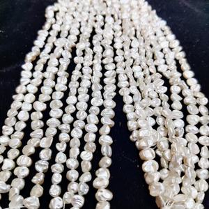 ไข่มุกเคชิธรรมชาติคุณภาพ AAA ขนาด 5*7 มม. ความยาว 16 นิ้ว ร้อยเป็นเส้นสำหรับทำเครื่องประดับ ราคาขายส่ง - Product Image 1