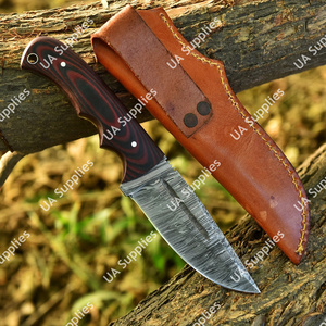 Cuchillo de Supervivencia Táctico para Exteriores, Cuchillo de Caza y Camping de Grado Industrial con Hoja Fija de Acero de Damasco Forjado a Mano, Punta Caída, G10 - Product Image 3