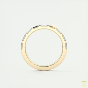 Anillo apilable de lujo con diamantes cultivados en laboratorio en oro, con piedras de corte baguette, joyería nupcial clásica para mujer. - Product Image 5