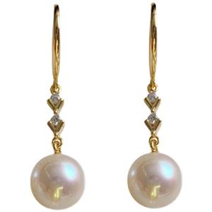 Boucles d'oreilles exquises en perles d'eau douce de 8-9 mm, argent S925, minimalistes, à crochet d'oreille suspendu, longues, pour femme, tempérament exquis - Product Image 5