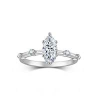 Cincin moissanite perak sterling s925, perhiasan terlaris, pasokan grosir, stok siap untuk bisnis lintas batas, cincin kawin pria