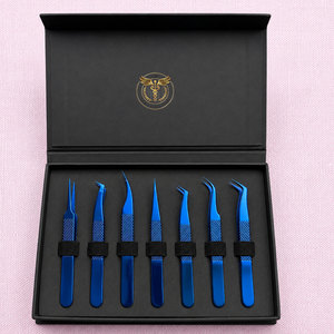 Juego Profesional de 7 Pinzas para Extensión de Pestañas de Acero Inoxidable, Kit de Pinzas de Precisión para Pestañas, Elija Su Color, Logotipo Personalizado OEM - Product Image 3