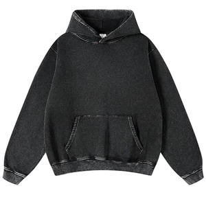 Sudadera con Capucha Personalizada de Alta Calidad, Lavada al Ácido, Estilo Desgastado, con Cordón Ajustable - Product Image 1
