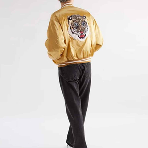 Custom Luxury Satin Bomber Jackets for Men Women Embroidery High Street <b>Cool</b> Style Winter Baseball - Product Image 3