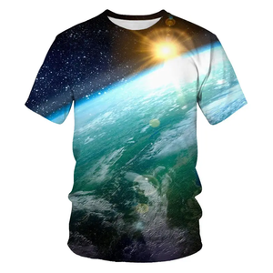 เสื้อยืดแขนสั้นผ้าฟลีซพิมพ์ลายแบบซับลิเมชั่นสำหรับผู้ชาย ผ้าฝ้าย 100% เป็นมิตรกับสิ่งแวดล้อม แห้งเร็ว ระบายอากาศได้ดี 300 กรัม ป้องกันรอยยับ - Product Image 5