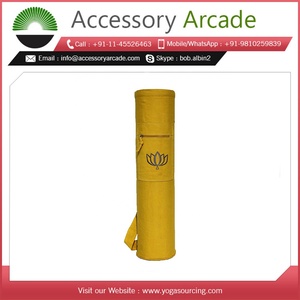 Sac de tapis de yoga portable à cordon de serrage personnalisable en coton bordeaux de meilleure qualité avec broderie Chakra Nouvelle collection - Product Image 6