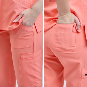 Uniformes médicos de lona de rayón/poliéster/spandex de VN SUPPLIERS, los más cómodos, tipo mono para salón de belleza, vestidos/faldas para mujer. - Product Image 5