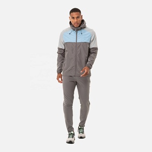 Conjunto deportivo de invierno para hombre, cortavientos con capucha y cremallera, ligero, de nailon, estilo jogger, ropa de calle, impermeable. - Product Image 1