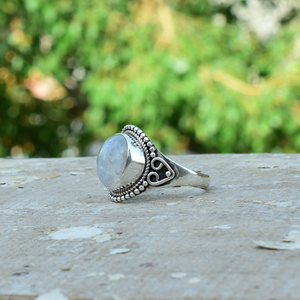 Bague en pierre de lune, argent sterling 925, faite à la main, bijou pour elle - Product Image 3