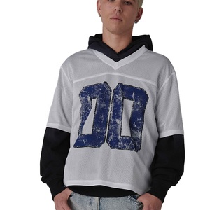 Maillot de football américain en maille blanche pour femmes Vêtements de sport personnalisés avec impression du numéro 00 Maillot de sport d'été respirant à col en V - Product Image 1