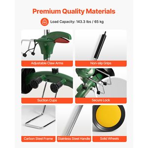 Chariot de déplacement de plantes robuste avec bras de préhension réglable, capacité de charge de 65 kg, pour déplacer les pots de plantes - Product Image 3