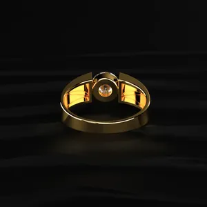 Bague de mariage pour homme en diamant de laboratoire rond brillant de 1,0 carat, plaqué or 10/14/18 carats, luxe certifié IGI, clarté VVS-VS - Product Image 4