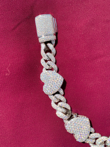 Pulseras de eslabones cubanos con incrustaciones de moissanita y colgante de trébol, joyería de lujo estilo Hip Hop - Product Image 2